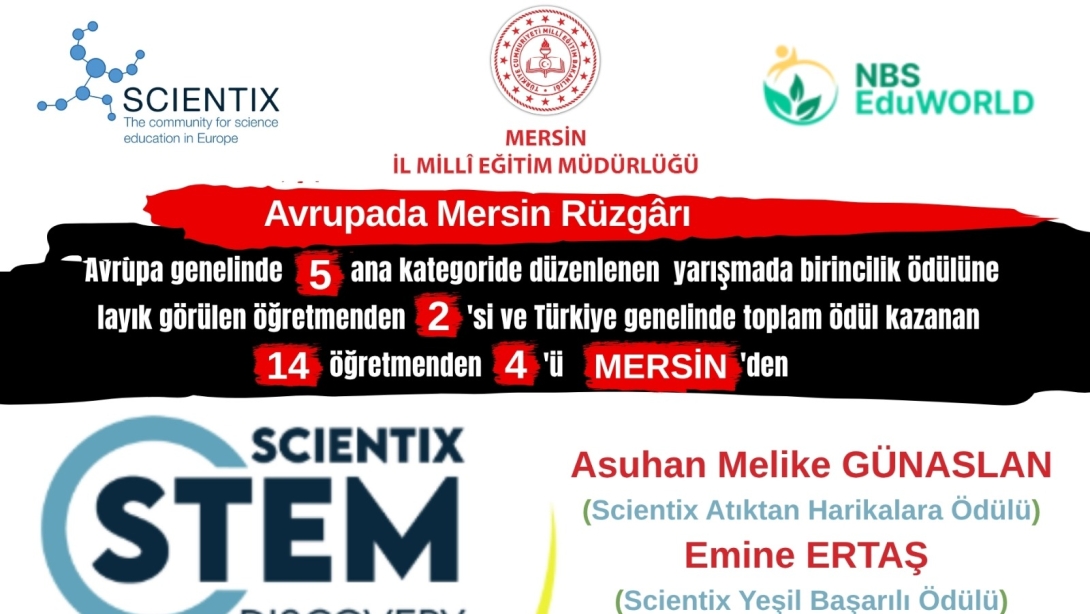 MERSİN İLİMİZDEN STEM'DE AVRUPA ÇAPINDA BÜYÜK BAŞARI